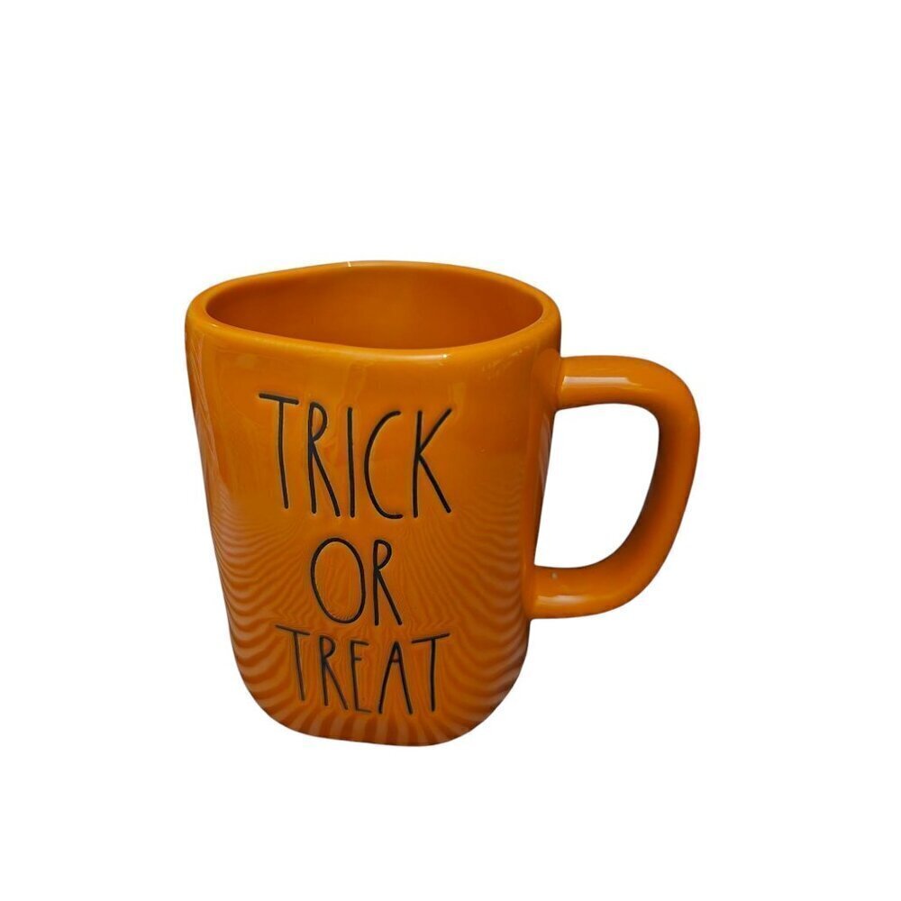 NWT Rae Dunn Halloween Orange Trick or Treat Coffee Mug